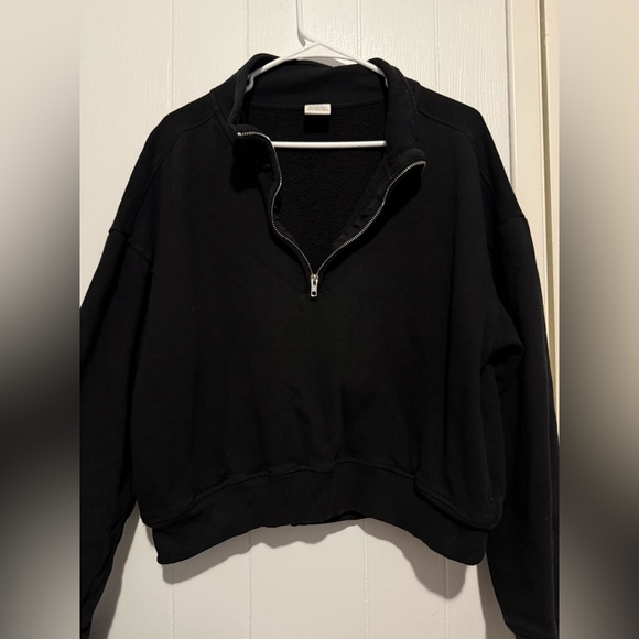 PINK Victoria's Secret Jackets & Blazers - PINK Black Half-Zip Pullover Sweatshirt